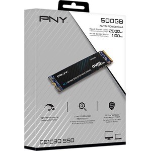 PNY CS1030 500 GB Solid State Drive - M.2 2280 Internal - PCI Express NVMe (PCI Express NVMe 3.0 x4) - Desktop PC, Noteboo