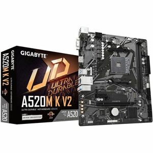 Gigabyte Ultra Durable A520M K V2 Desktop Motherboard - AMD A520 Chipset - Socket AM4 - Micro ATX - Ryzen 5, Ryzen 3 Proce