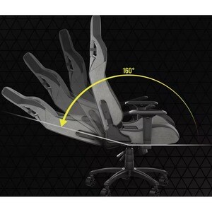 Sillón de Juego Corsair T3 RUSH - Material/Tejido, Nilón, Espuma de memoria - Carbón, Gris