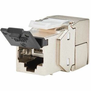 Eaton Tripp Lite Series Cat8 STP Shielded Tool-Free Keystone Jack, 568A/568B, TAA - 1 x RJ-45 Keystone Female - Silver - T