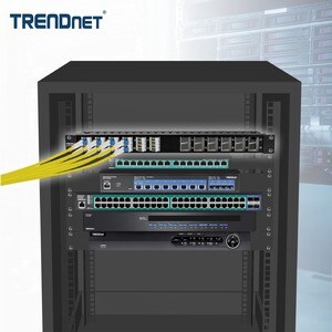 TRENDnet TC-KP24SA 24 Port(s) Network Patch Panel - Black - 1U High - Rack-mountable