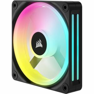 Corsair iCUE QX120 Cooling Fan - 3 x Fan(s) - 63.10 CFM Maximum Airflow - 2400 rpm - Magnetic Dome Bearing - RGB LED - Bla