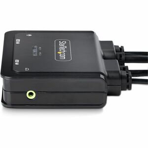 StarTech.com KVM Switchbox - 2 Computer(s) - 1 Local User(s) - 4K - 3840 x 2160 - 4 x USB - USB 2.0 - 2 x DisplayPort - De