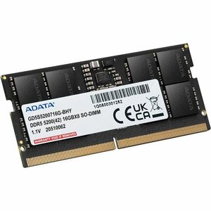 Adata GD5S5200716G-BHY 16GB DDR5 SDRAM Memory Module - For Notebook - 16 GB - DDR5-5200/PC5-41600 DDR5 SDRAM - 5200 MHz - 