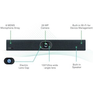 Yealink UVC40-BYOD Webcam - 20 Megapixel - 60 fps - USB 3.0 - 3840 x 2160 Video - CMOS Sensor - Microphone - Wireless LAN 