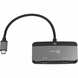 j5create JCA465 Adaptador A/V - 1 - 7680 x 4320 Supported - Cinza Espacial, Preto