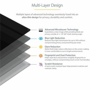 StarTech.com Plastic Anti-glare Privacy Screen Filter - Transparent - 1 - For 34.3 cm (13.5") LCD Notebook, 2 in 1 Noteboo