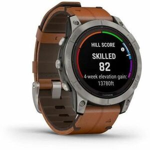 Garmin fēnix 7 Pro Smart Watch - Titanium Case Color - Chestnut Band Color - Titanium Body Material - Fiber Reinforced Pol