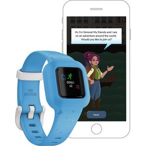 Garmin vívofit jr. 3 Smart Watch - Blue Body Color - Silicone Band Material - Accelerometer - Clock Display, Alarm, Timer 
