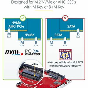 StarTech.com M.2 to U.3 Adapter, For M.2 NVMe SSDs, PCIe M.2 Drive to 2.5inch U.3 (SFF-TA-1001) Host Adapter/Converter, TA