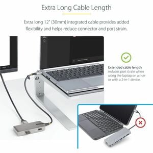 StarTech.com USB Type C Docking Station for Tablet, Monitor, Notebook - 100 W - Space Gray - Portable - 1 Displays Support