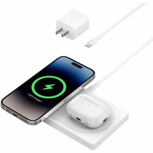 Belkin BoostCharge Pro 2-in-1 Wireless Charging Pad with MagSafe 15W - For iPhone, AirPod, MacBook - Input connectors: USB