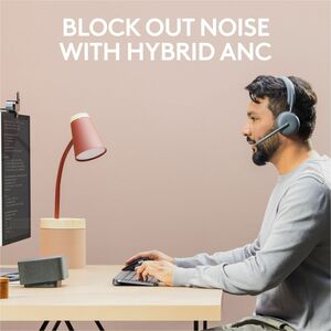 Logitech Zone 950 Headset - Wireless - Bluetooth - 164 ft - 20 Hz to 20 kHz - Over-the-head - Omni-directional, MEMS Techn