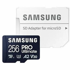 Carte micro SD Samsung PRO Ultimate UHS-I 256 Go, MB-MY256SA/WW, vitesse jusqu'à 200 Mo/s, garantie 10 ans, lecteur SD