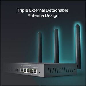 Omada ER706W Wi-Fi 6 IEEE 802.11 a/b/g/n/ac/ax Ethernet Wireless Router - Dual Band - 2.40 GHz ISM Band - 5 GHz UNII Band 