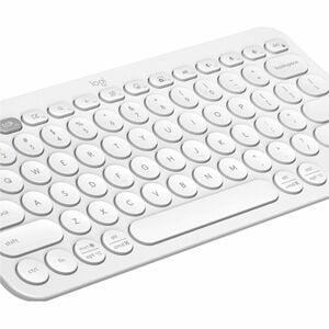 Logitech Pebble Keys 2 K380s Keyboard - Wireless Connectivity - USB Interface - Spanish - QWERTY Layout - Tonal White - Bl