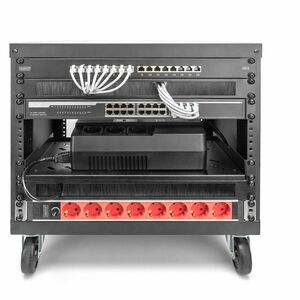 Digitus 8U Enclosed Cabinet Rack Cabinet for Equipment Rack, Network Equipment - Black - Sheet Steel - 136 kg Maximum Weig