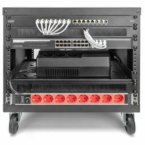 Digitus 21U Enclosed Cabinet Rack Cabinet for Network Equipment - Black - Sheet Steel - 136 kg Maximum Weight Capacity - 1