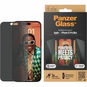 PanzerGlass Privacy Screen Protector for iPhone 15 Pro Max - Clear - For 17 cm (6.7") LCD iPhone (2023) - Scratch Resistan