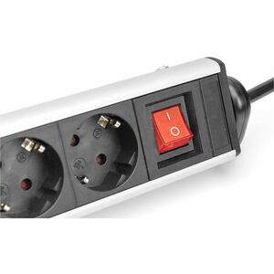 Digitus Steckdosenleiste - Winkelsteckverbinder - 6 x Wechselstrom, 3 x USB - 1,50 m Kabel - 16 A Stromstärke - 120 V AC, 