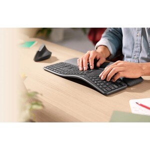 Logitech ERGO K860 Keyboard - Wireless Connectivity - Czech - QWERTY Layout - Black - Bluetooth/RF - 10 m - 2.40 GHz - Win