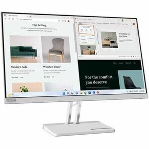 Lenovo L27e-40 27" Class Full HD LED Monitor - 16:9 - Cloud Gray - 68.6 cm (27") Viewable - Vertical Alignment (VA) - WLED