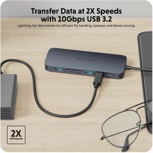 Targus HyperDrive HD4006GL USB-Typ C Docking Station - Speicherkartenleser - SD, microSD - Blau - 2.0 Unterstützte Display