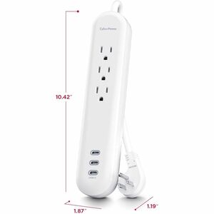 CyberPower P304UC3 Home Office 2 - Outlet Surge Protector with 500 J Surge Suppression - Clamping Voltage 900V, 4 ft Cord,