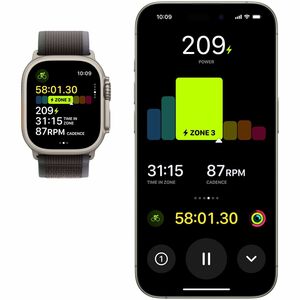 Apple Watch Ultra 2 Smartwatch - 49 mm Case Height - 44 mm Case Width - Titanio Case Color - Blu, Nero Band Color - Vetro 
