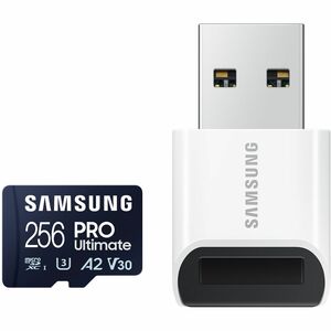 Carte micro SD SBmsung PRO Ultimate UHS-I 256 Go, MB-MY256SB/WW, vitesse jusqu'à 200 Mo/s, garantie 10 ans, lecteur USB