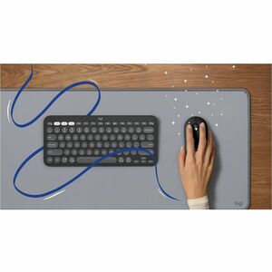Logitech Pebble Keys 2 K380s Keyboard - Wireless Connectivity - USB Interface - Brazilian Portuguese - Graphite - Bluetoot