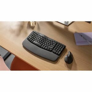 Logitech Wave Keys Keyboard - Wireless Connectivity - USB Interface - Spanish - QWERTY Layout - Graphite - Bluetooth - 10 