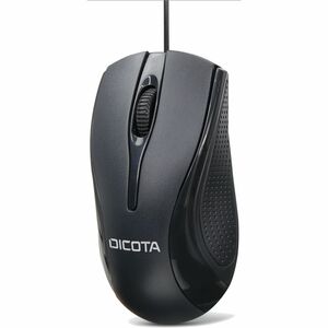Souris Dicota - USB Type A - 3 Bouton(s) - Noir - 1 - Câble - 1200 dpi - Roulettes avec frein - Symétrique