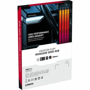 Kingston FURY Renegade 32GB DDR4 SDRAM Memory Module - For Motherboard - 32 GB (1 x 32GB) - RGB - DDR5-6400/PC5-51200 DDR5