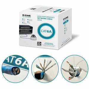 D-Link 305 m Category 6a Network Cable - Cable for Network Device - 10 Gbit/s - 23 AWG - Blue