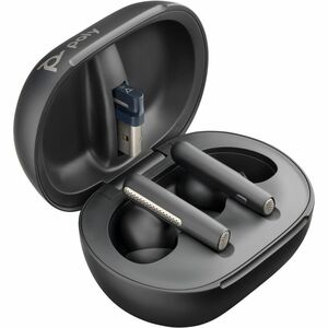 Poly Voyager Free 60+ UC True Wireless Earbud Stereo Earset - Carbon Black - Microsoft Teams Certification - Google Assist
