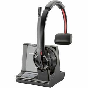 Poly Savi 8200 Office 8210 Wireless Helmet Mono Headset - Black - Monaural - Circumaural - 18000 cm - Bluetooth - 32 Ohm -