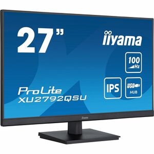 Moniteur LCD iiyama ProLite XU2792QSU-B6 27" Class WQHD - 16:9 - Noir mat - 68,6 cm (27") Viewable - Technologie IPS - LED