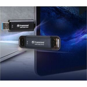 Unità stato solido Portatili Transcend - Esterno - 2 TB - Nero - Desktop PC, Computer portatile, Smartphone, Gaming Consol