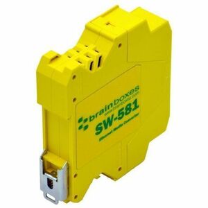 Brainboxes SW-581 Transceiver/Media Converter - 1 x Network (RJ-45) - Gigabit Ethernet - 1000Base-X - 1000 Mbit/s - 1 x Ex