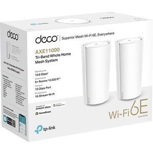 TP-Link Deco XE200 Wi-Fi 6E IEEE 802.11ax Ethernet Drahtlos Router - Triband - 2,40 GHz ISM-Band - 6 GHz UNII-Band - 16 x 