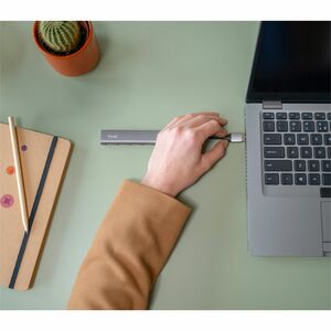 Trust Halyx USB Hub - USB 3.2 Gen 1 (3.1 Gen 1) Type-A - 640 MB/s - Keyboard, Mouse, Camera, Headset - Grey - 4 Total USB 