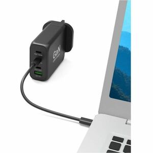 Port Connect 120 W AC Adapter - 1 USB - 3 USB Type-C - For Notebook - Europe - 2 m Cable - 120 V AC, 230 V AC Input - 5 V 