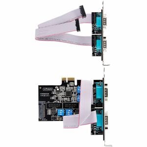 StarTech.com 4-Port Serial PCIe Card, Quad-Port RS232/RS422/RS485 Card, 16C1050 UART, ESD Protection, Windows/Linux, TAA-C