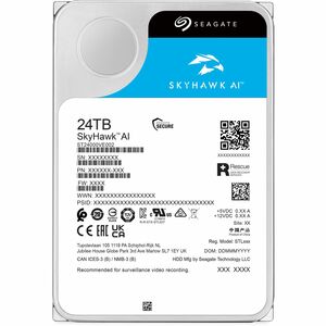 Seagate SkyHawk AI ST24000VE002 24 TB Disco rígido - 3,5" Interno - SATA (SATA/600) - Gravação magnética convencional (CMR