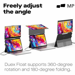 Duex Float Mobile Pixels 15.6" Stacked Portable Screens, Full HD IPS 1080P Touchscreen Monitor with Built-in Kickstand, US