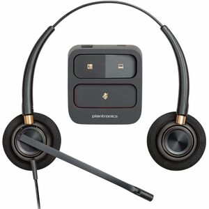 Poly EncorePro 520 Wired Over-the-head, On-ear Stereo Headset - Black - Binaural - Supra-aural - 20 Hz to 16 kHz - 78.5 cm