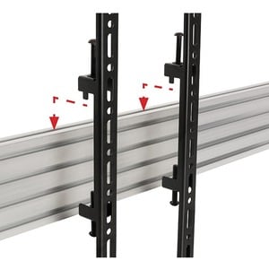 B-Tech System X Wall Mount for Display Screen, Menu Board, Mounting Bracket, Mounting Adapter, Mounting Rail - Black - Hei