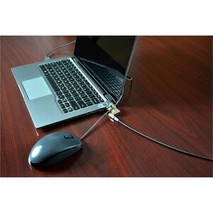 Noble Cable Lock For Tablet, Notebook - 1.83 m Cable - Master Keyed Lock - Silver - PVC Coated Braided Steel, Hardened Sta