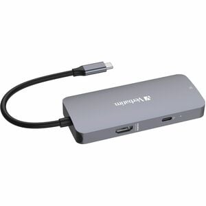 Verbatim USB-Typ C Docking Station - Ladefunktion - 4K - 3840 x 2160 - 3 x USB-Anschlüsse - 2 x USB Typ-A-Anschlüsse - USB